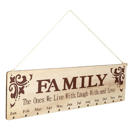 3Pcs Wooden Calendar Board Wall Hanging Ornament DIY Innovative Anniversaries for Birthday Reminder Board Decoration(15.7x4.3x0.4in)